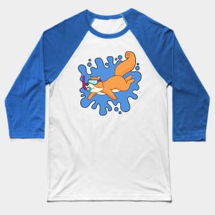 Squirrel Diver Snorkel Baseball T-Shirt
